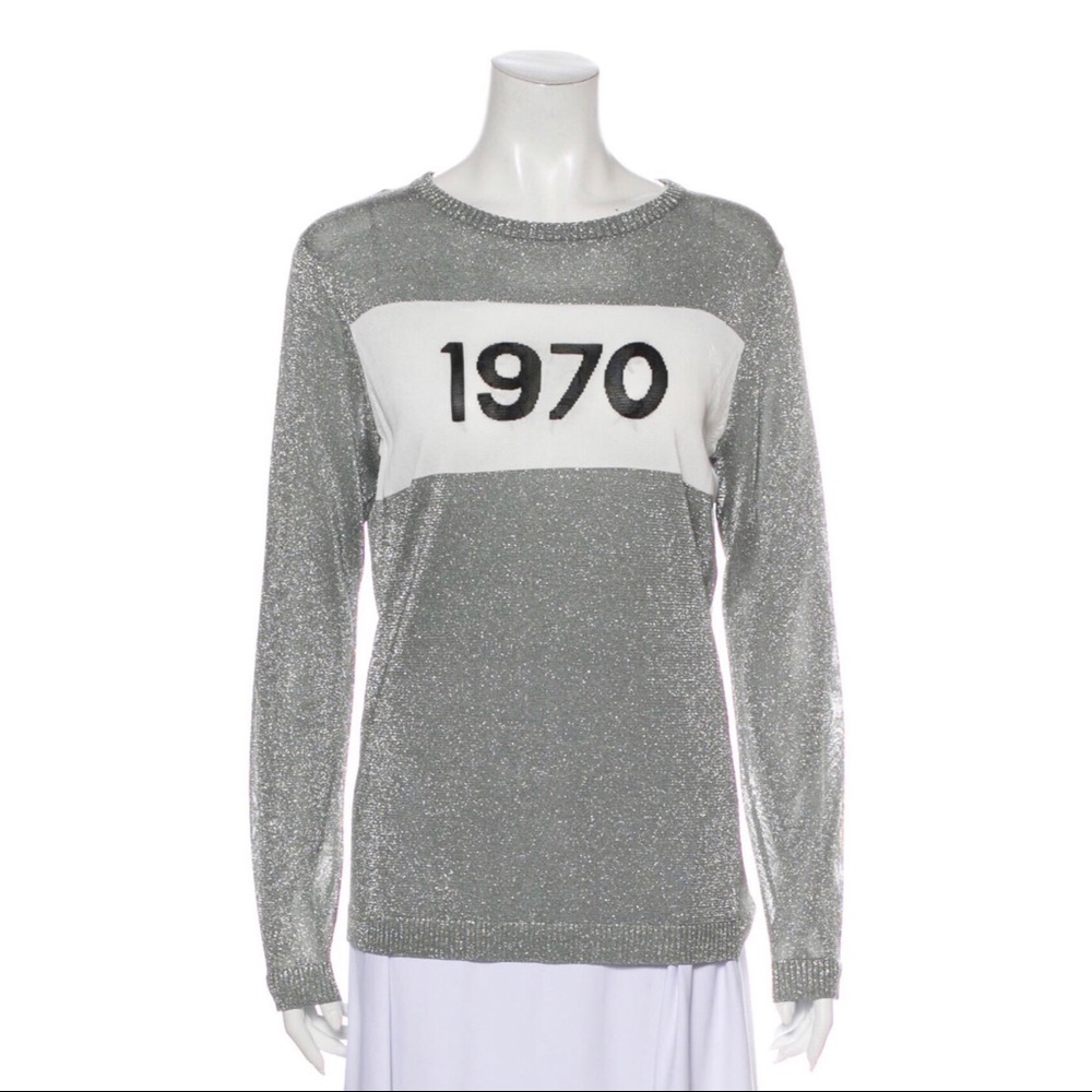 Bella Freud 1970 Silver Pullover. NWT.